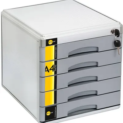 Szafka na dokumenty na zamek 5 szuflad a4 Yellow One yl-sm05 120-1777 305x347x300mm metalowa