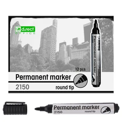 Marker permanentny D.RECT 2150 czarny okrągła 1-3mm