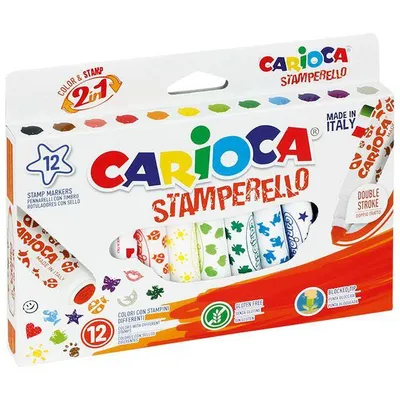 Flamastry pieczątkami Carioca 42240 stamperello 160-1903 mix*12szt