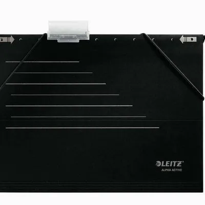 Teczka z perforacją zawieszkowa z gumką a4 LEITZ alpha active 19253195 czarna 1szt