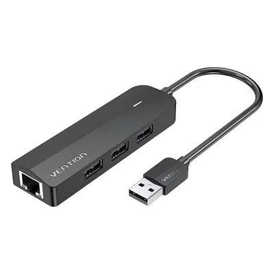 Hub usb 2.0 z 3 portami i adapterem ethernet 100mb/s Vention chpbb 0,15m czarny