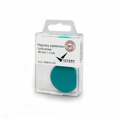 Magnesy 38mm VICTORY OFFICE PRODUCTS 5038km2-153 pastelowe turkusowe 2szt