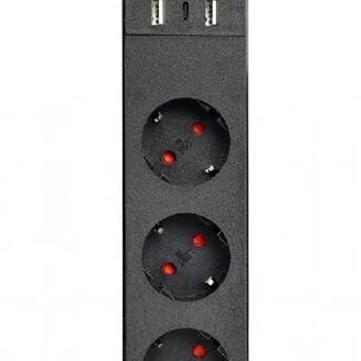 Gembird inteligentna listwa tuya 4xde 2xusb-a 1xusb-c czarna