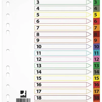 Przekładki 1-20 a4 Q-Connect mylar mix kolorów karton 170g/m² 20kart