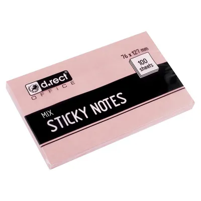 Notes samoprzylepny D.RECT 76x127mm mix kolor
