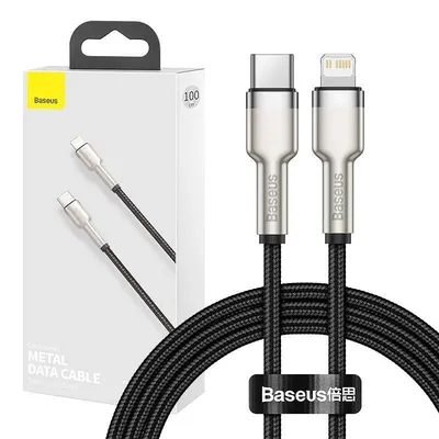 Kabel usb-c do lightning Baseus cafule, pd, 20w, 1m (czarny)
