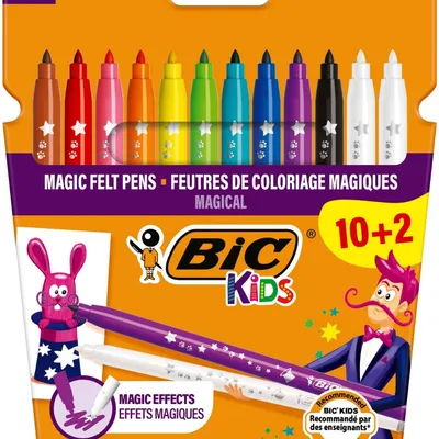 Flamastry BIC kids magic felt pens 9202953 mix*10 + 2 wymazywacze