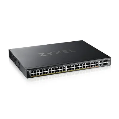 Zyxel przełącznik zarządzalny xgs2220-54hp-eu0101f l3 600w poe, 40xpoe+/10xpoe++, 48x1g rj45 2x10mg rj45, 4x10g sfp+