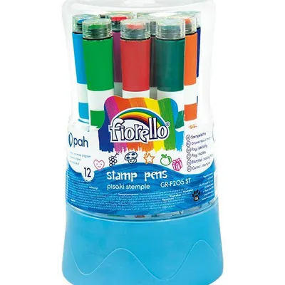Flamastry pieczątkami plastikowe pudełko Fiorello gr-f205 st 160-2114 mix*12szt