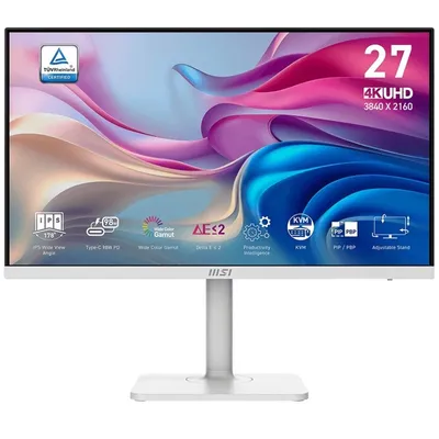Msi monitor 27 cali modern md272uphw led/uhd/flat/60hz/biały
