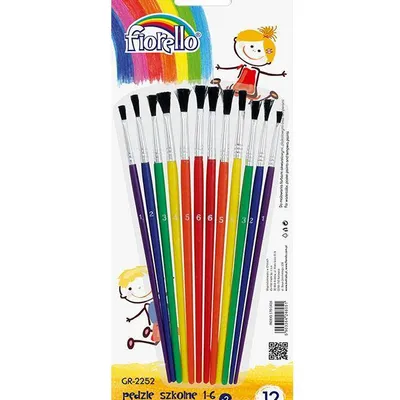 Pędzle nr 1,2,3,4,5,6 Fiorello 2252 170-1416 kozie włosie 12szt