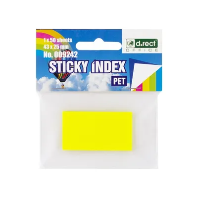 Zakładki indeksujące foliowe 25x43mm żółte 50szt