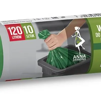 Worki do segregacji odpadów ANNA ZARADNA zielone 120l 10szt