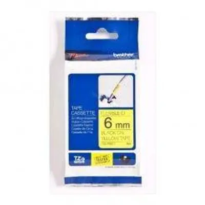 Tasiemka oryginalna czarny/żółte BROTHER tzefx611 6mm x 8 m