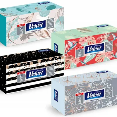 Chusteczki uniwersalne trzywarstwowe celulozowe VELVET harmony białe 120 listków