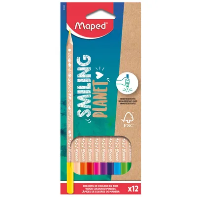 Kredki MAPED smiling planet 12 szt