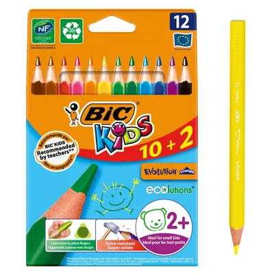 Kredki ołówkowe BIC kids evolution triangle ecolutions 8871462 mix*12