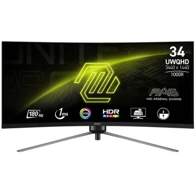 Msi monitor 34 cale mag 345cqr led/wqhd/curved/180hz/czarny