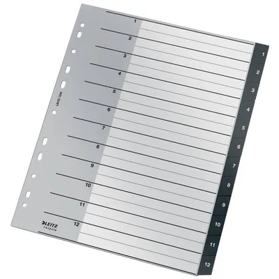 Przekładki 1-12 a4 LEITZ recycle 12090000 czarny pp
