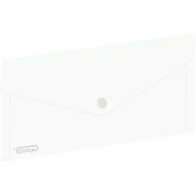 Teczka kopertowa na guzik 254x130mm Grand zp042 120-1478 transparentna biała pp