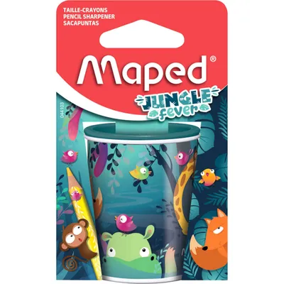 Temperówka MAPED jungle fever puszka 2 otwory blister kartonowy