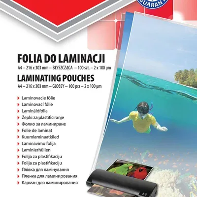 Folia do laminowania błyszcząca a4 OFFICE PRODUCTS 100mic 100 szt