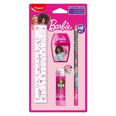 Zestaw MAPED art. szkolnych barbie 4 elementy blister