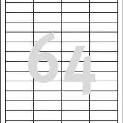 Etykiety samoprzylepne 48.5x16.9mm uniwersalne trwałe 3667 białe 100ark*64szt