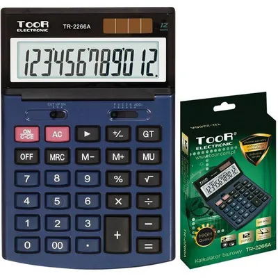 Kalkulator biurowy 12cyfr Toor Electronic tr-2266a 120-1456 zasilanie solarne + bateria 194x129x31mm