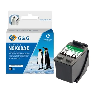 G&g kompatybilny ink / tusz z n9k08ae, hp 304xl, black, 18ml, ml nh-rc304xlbk-t, dla hp deskjet 3720, 3730, 3732, 3752, 3758, 3755