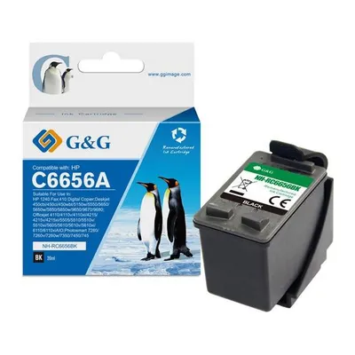 G&g kompatybilny ink / tusz z c6656a, hp 56, black, 20ml, ml nh-r6656bk, dla hp deskjet 450 serie/5500/5550/5652, photosmart 100/1