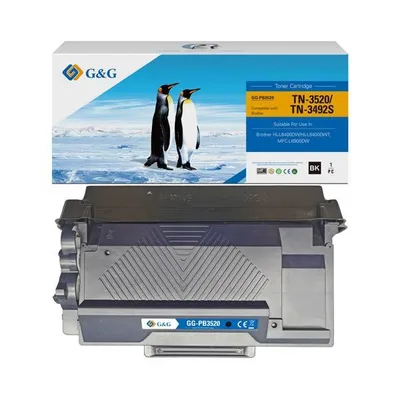 G&g kompatybilny toner z tn3520, black, 20000s, nt-pb3520, dla brother hl-l6400dw, n