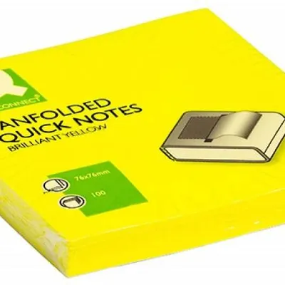 Karteczki samoprzylepne 76x76mm Q-Connect brilliant z-notes neonowe żółte 100kart