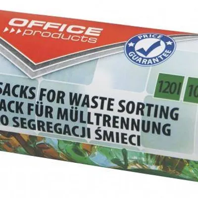 Worki na śmieci ldpe OFFICE PRODUCTS zielone 120l 10szt.