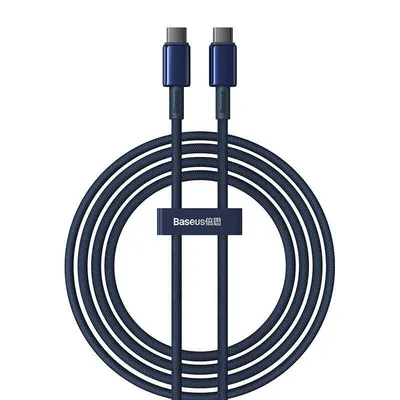 Kabel usb-c do usb-c Baseus tungsten gold, 100w, 2m (niebieski)