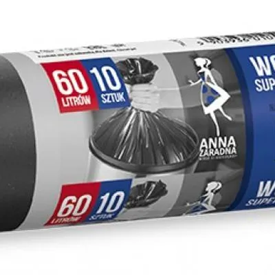 Worki na śmieci supermocne ANNA ZARADNA czarne 60l 10szt