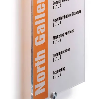 Tabliczka informacyjna pionowa a4 DURABLE crystal sign 482519 przezroczysta