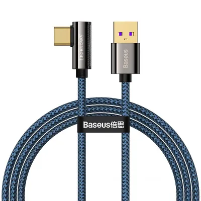 Kabel usb do usb-c kątowy Baseus legend series, 66w, 1m (niebieski)
