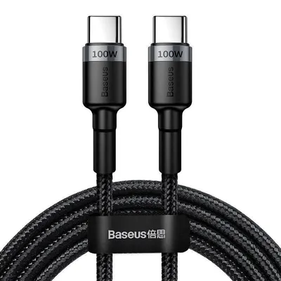 Kabel usb-c do usb-c Baseus cafule, qc 3.0, pd 2.0, 100w, 5a, 2m (szaro-czarny)