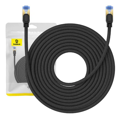Kabel sieciowy w oplocie kat. 7 Baseus ethernet rj45, 10gbps, 15m (czarny)