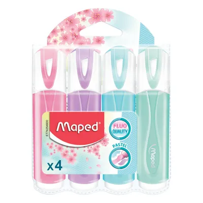 Zakreślacz MAPED classic pastel mix kolorów 4 szt etui