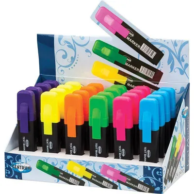 Zakreślacz 1-5mm CENTRUM 80468 mix ścięta 24szt