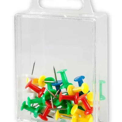 Pinezki beczułki tablicowe w zawieszanym plastikowym pojemniku VICTORY OFFICE PRODUCTS 3kkm25-99 mix kolorów 25szt
