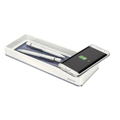 Piórnik z ładowarką indukcyjną LEITZ wow 53651001 biało-szary