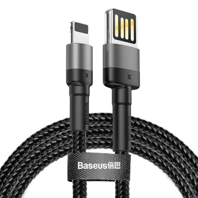 Kabel lightning usb (dwustronny) Baseus cafule 1,5a 2m (szaro-czarny)
