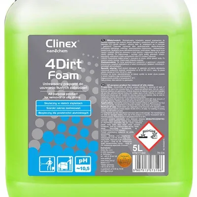 Preparat do usuwania tłustych zabrudzeń CLINEX 4dirt foam 5l 5l