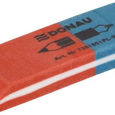 Gumka do ścierania DONAU niebiesko-czerwona 57x19x8mm 2szt