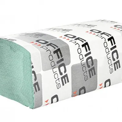 Ręcznik papierowy jednowarstwowy makulatura ekonomiczny OFFICE PRODUCTS zz zielony 200 listków 20szt.