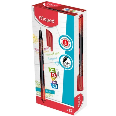 Cienkopis MAPED graph peps deco czerwony 0.4mm