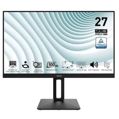 Msi monitor pro mp271ap 27 cali /led/fhd/flat/100hz/black
